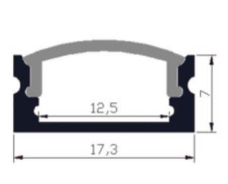 Milewood LED Light Aluminium Profile Aviation 6063 17.3x7mm