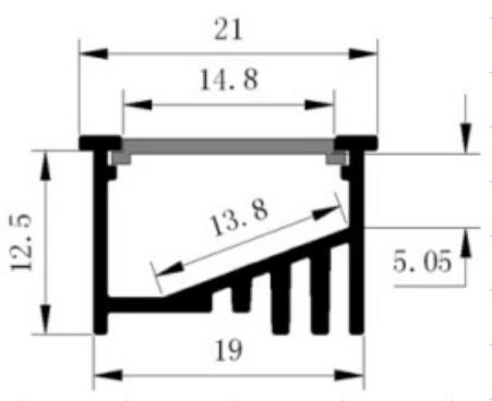 Double-Anodized Aluminum Led Strip Extrusions 21x12.5mm RoHS