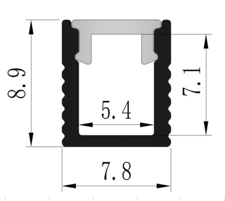 Anodized LED Light Aluminium Profile 7.8 X 8.9mm led strip channel