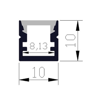 Flame Retardant LED Light Aluminium Profile 10 X 10mm Led Aluminum Channel