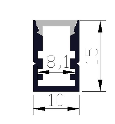 6063 Alloy LED Light Aluminium Profile 10 X 15m With Mpolycarbonate Covers