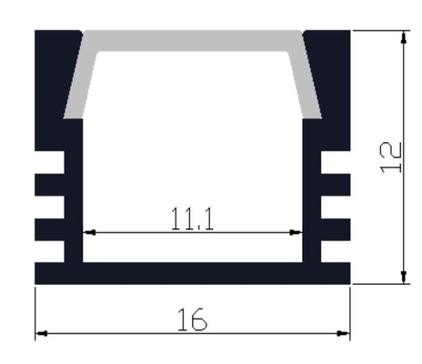 Aviation 6063 Aluminium Led Profile Channel 16 X 12mm Strip Light Channel