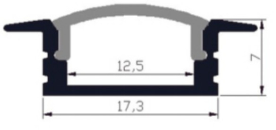LED Tape Light Channel Aviation 6063 Aluminum 17.3 X 7mm OEM